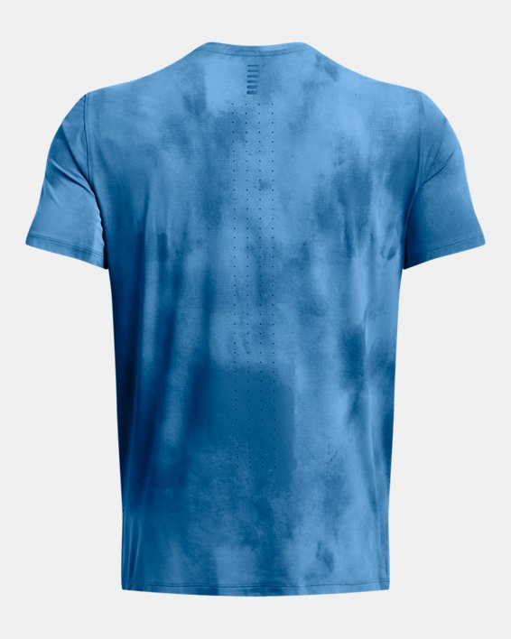 เสื้อแขนสั้น UA Launch Elite Wash สำหรับผู้ชาย in Blue image number 4